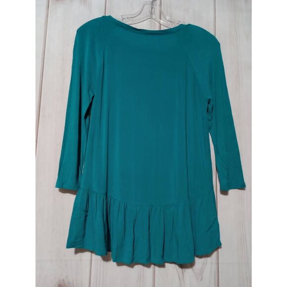 Loft Shirt Ladies Small Turquoise Peplum - Picture 2 of 7
